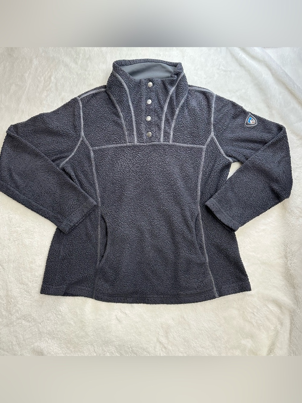KUHL Avalon Fleece Pullover Snap Charcoal Grey Jacket Size Medium